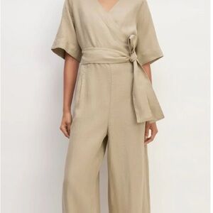 Everlane Trench Coat Brown Wrap Jumpsuit